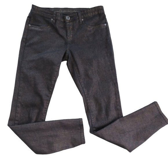 Jeans by Buffalo 'Vegas' Skinny Jeans Small 29/8 Black Gold Metallic Mid Rise - Picture 1 of 11
